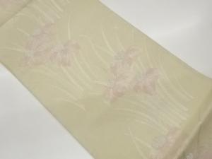  紗 菖蒲模様織出し袋帯